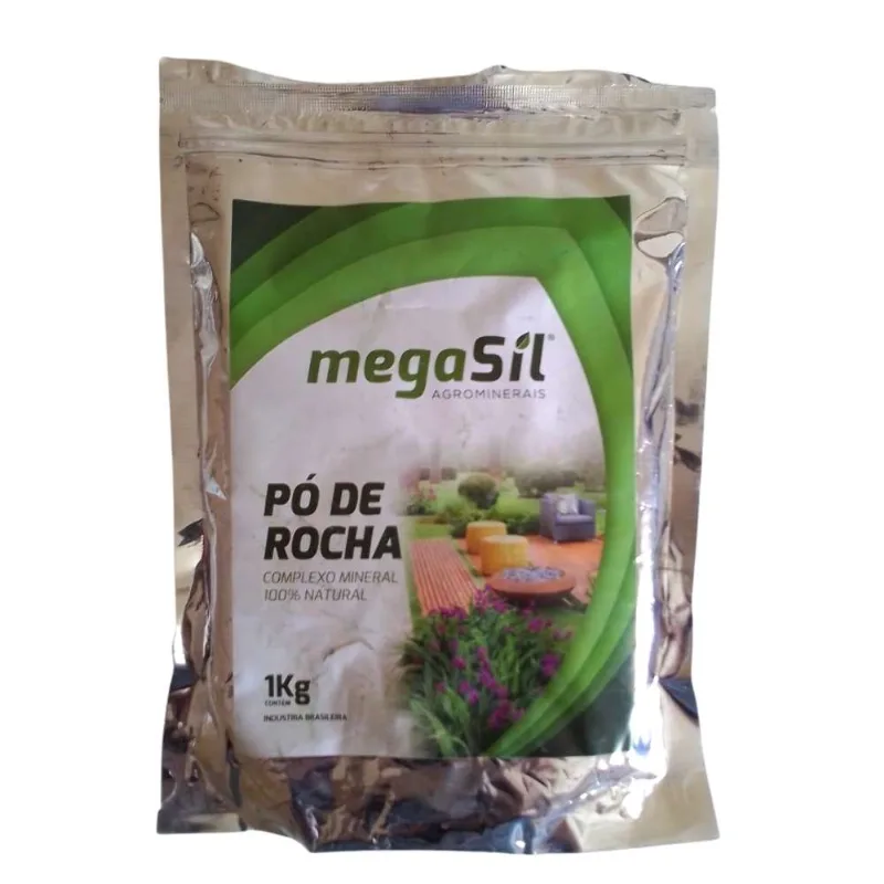 Adubo Orgânico Pó De Rocha Basáltica Remineralizador Plantas Ornamentais, Bromélias, Flores E Orquídeas 1kg - Megasil