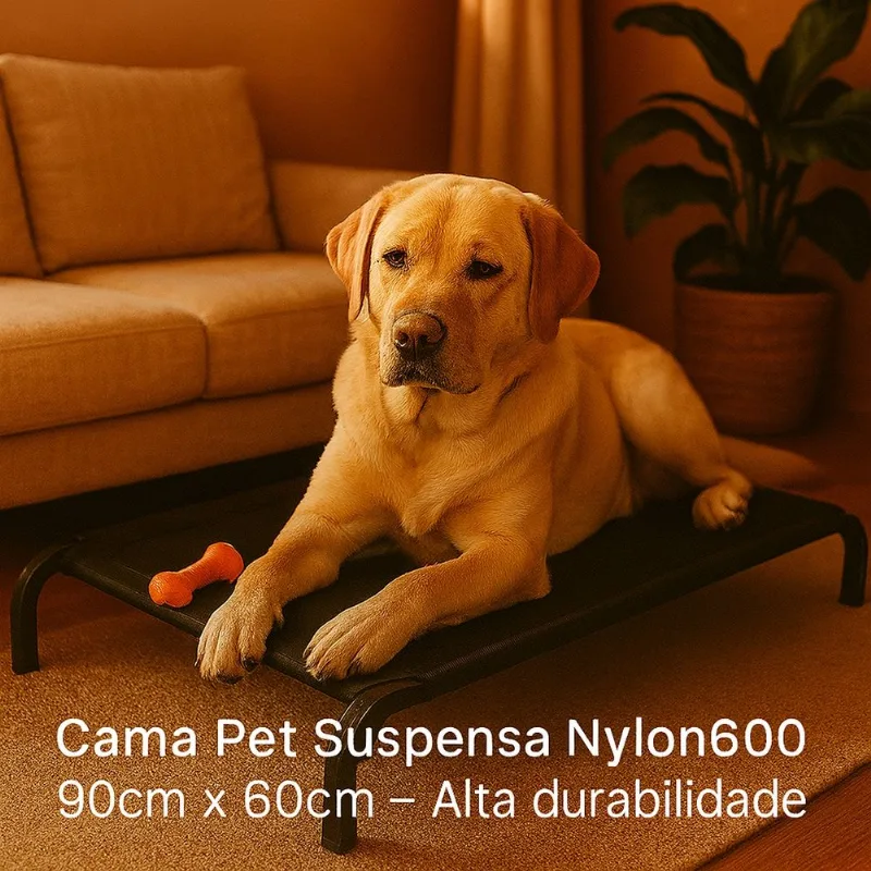 Cama Pet Suspensa 90x70cm Ferro Nylon De Alta Resistencia