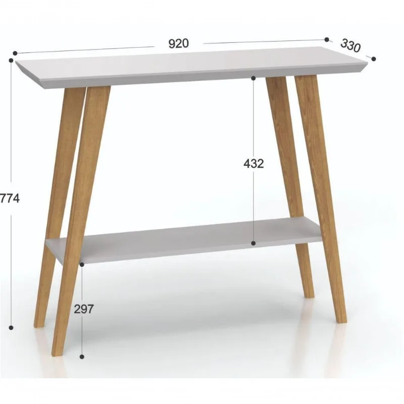 Aparador Monaco Moderno 1 Prateleira MDF 92CM Off White Multipla Móveis