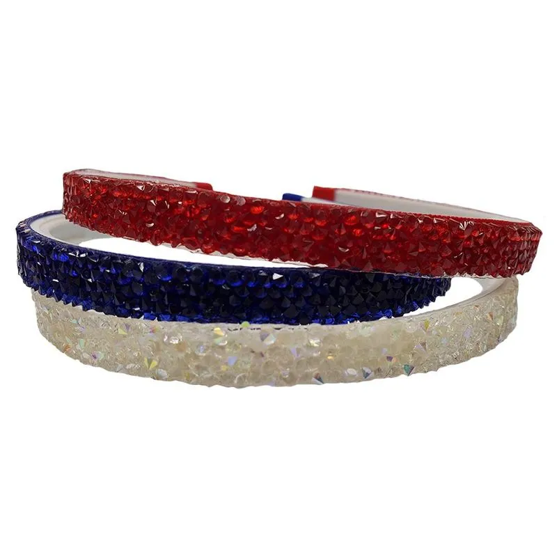 Kit 3 Tiaras Lepeka Cristal Vermelho Royal Branco