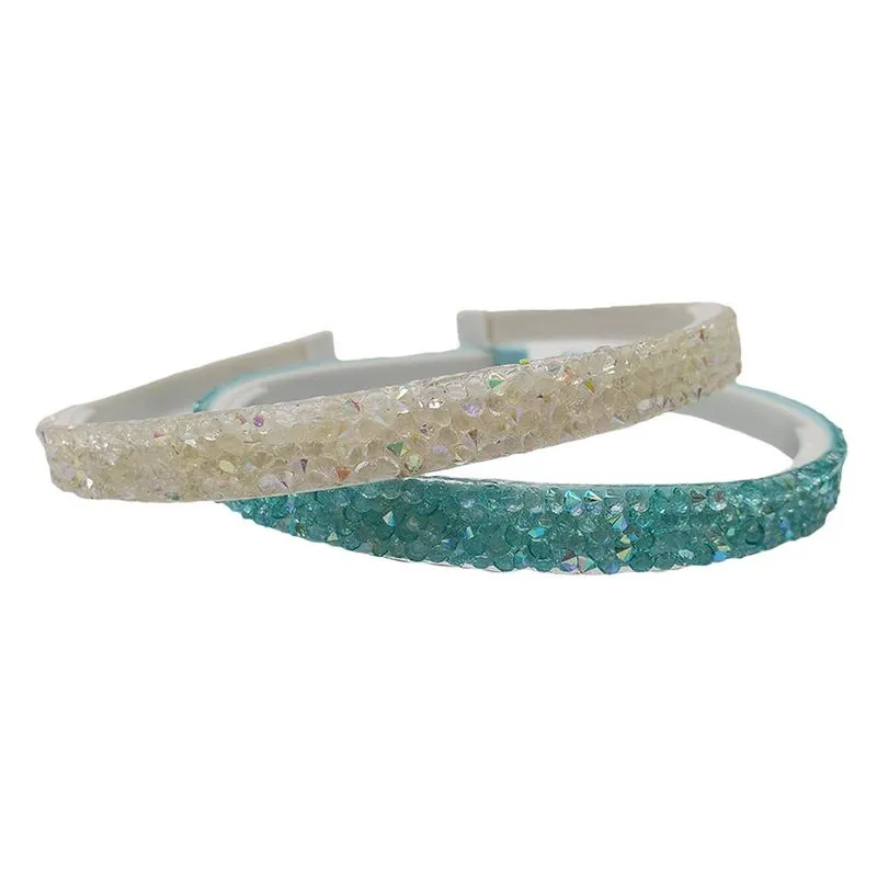 Kit 2 Tiaras Lepeka Cristal Azul E Branco