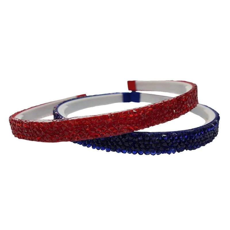 Kit 2 Tiaras Lepeka Cristal Azul E Vermelho