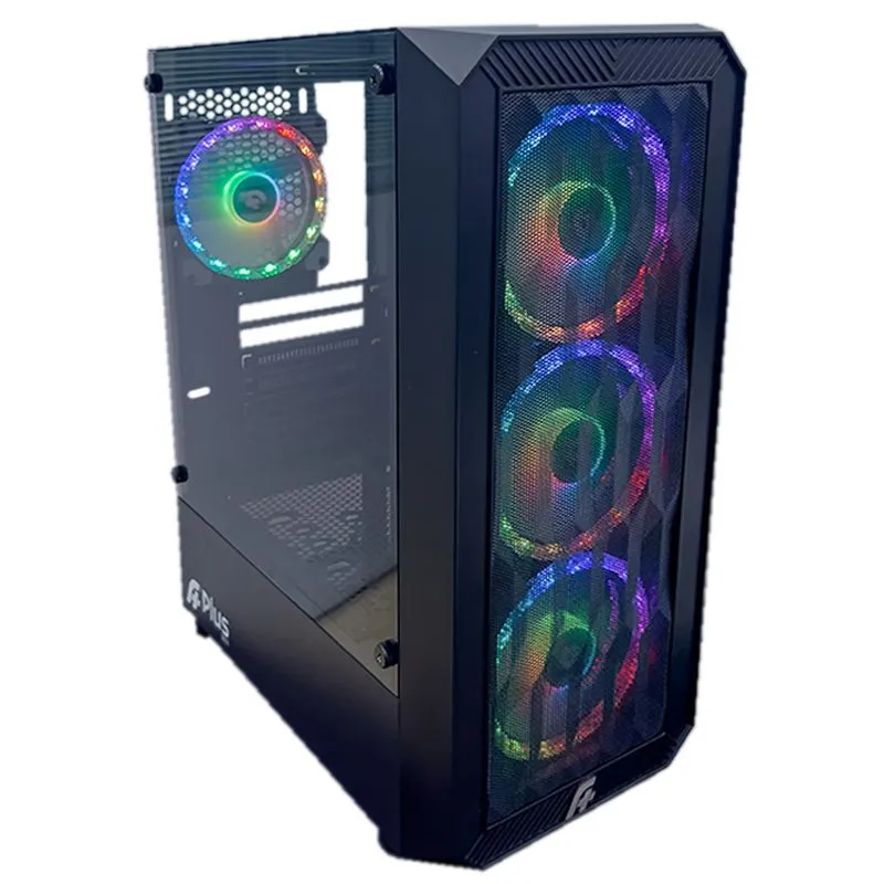 Gabinete Gamer ATX - A+Plus Tech - Preto - AP-GB-4780 (Sem Fonte, Com 4 Fans A-RGB)