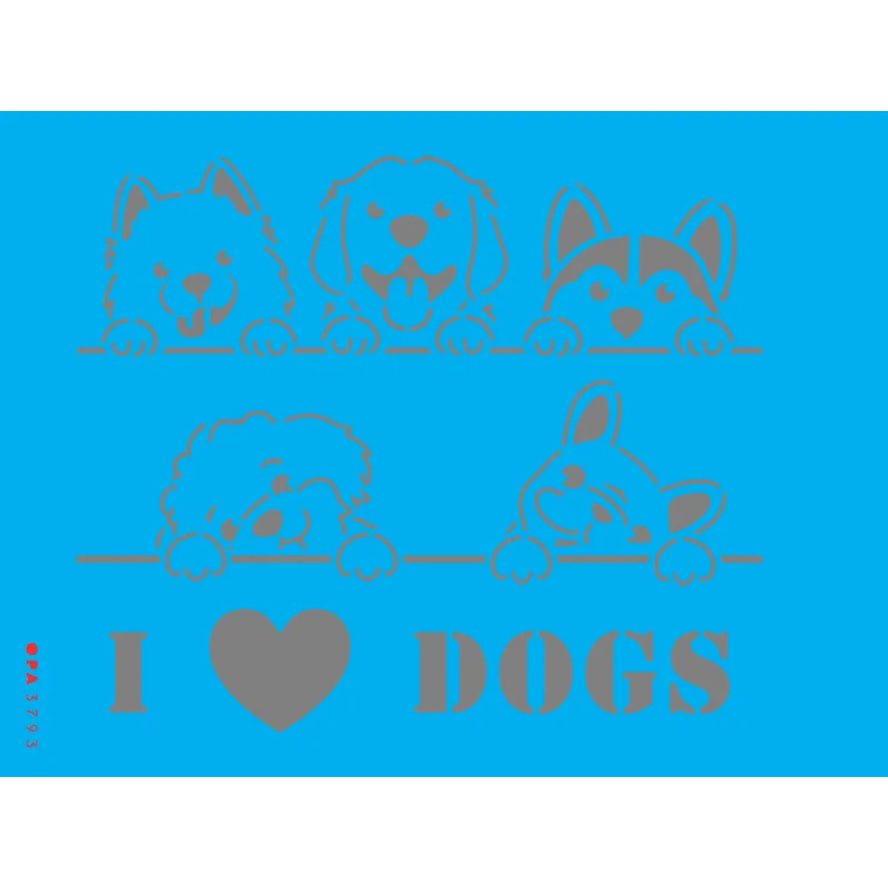 STENCIL OPA 15X20CM PET I LOVE DOGS R.3793 ÚNICA