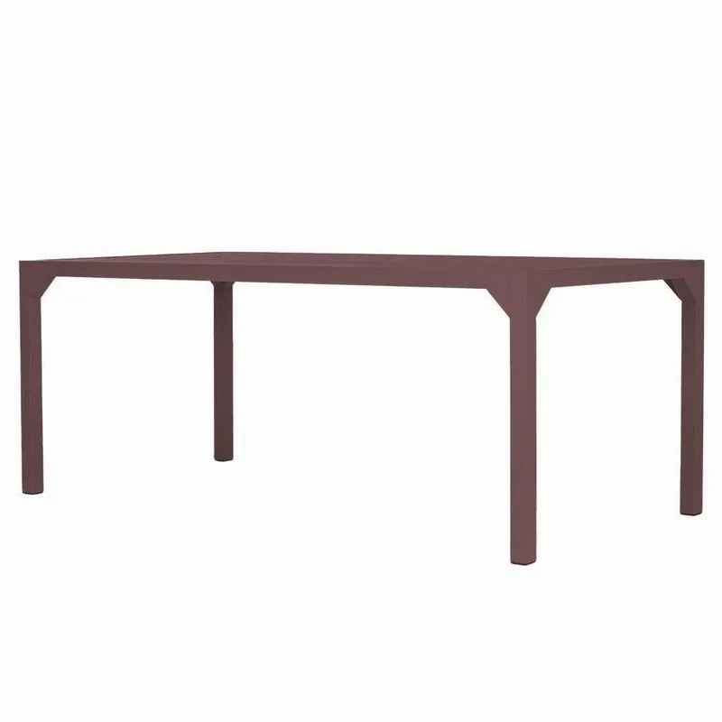 Mesa Retangular Haiti 160cm Com Tampo Ripado Trama Marrom