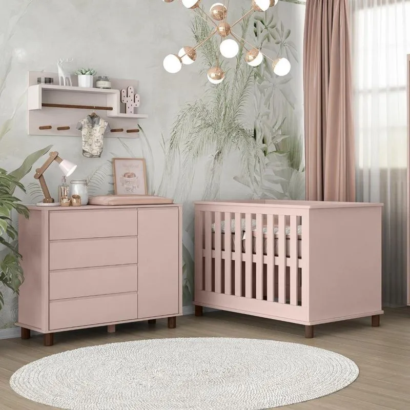 Berço Mini Cama Padrão Americano 2 X 1 Atenna Renda