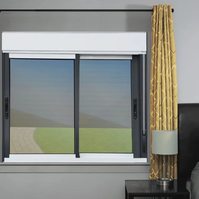 Janela Elite 2 Folhas Moveis com Persiana Integrada 120 X 150 Vidro Reflex