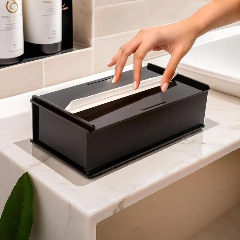 Porta Papel Toalha Interfolha Acrílico 4mm Preto Toalheiro Papeleira Desmontável