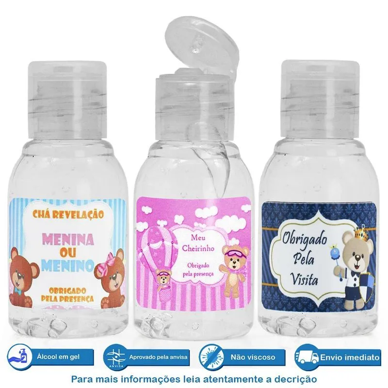 100 Mini Álcool Gel Lembrancinhas De Maternidade Nascimento