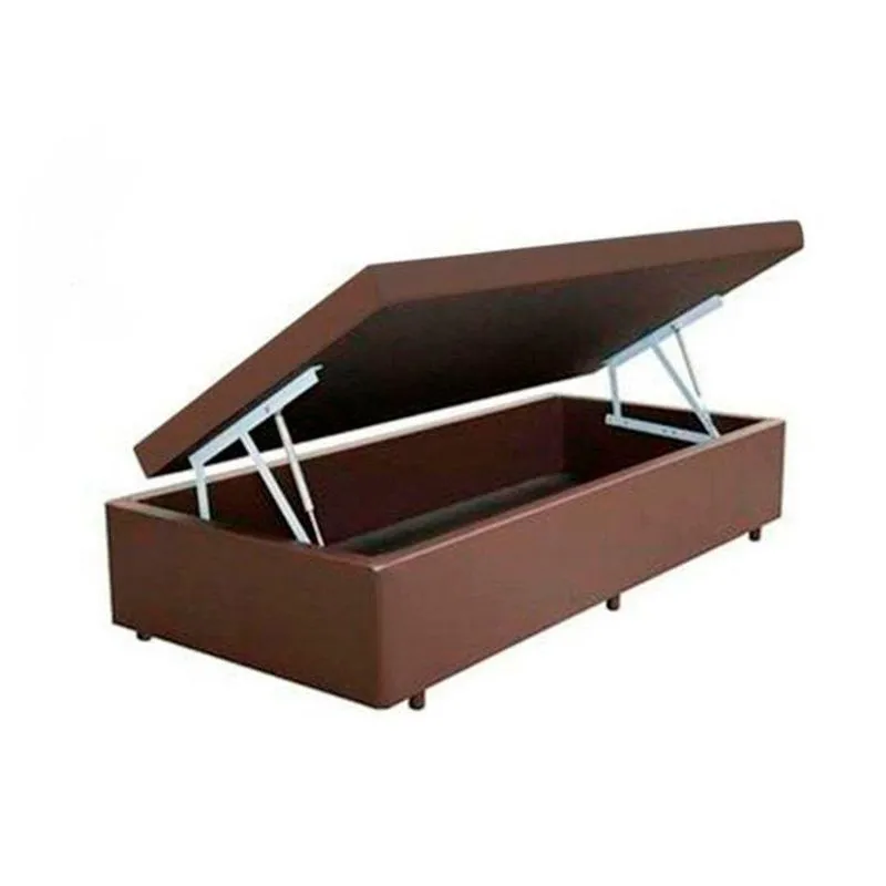 Cama Box Baú Solteiro 88 - Bello Box Tecido Sintético Marrom