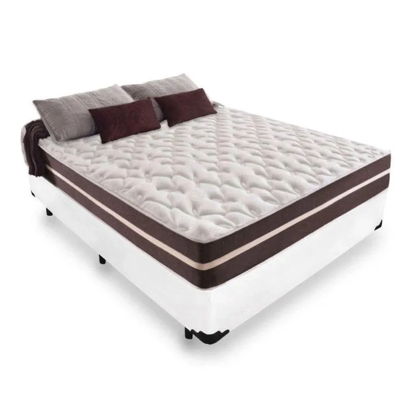 Cama Box Casal 138 Tecido Sintético Branco Com Colchão Little Angel Mola Superlastic 62x138x188