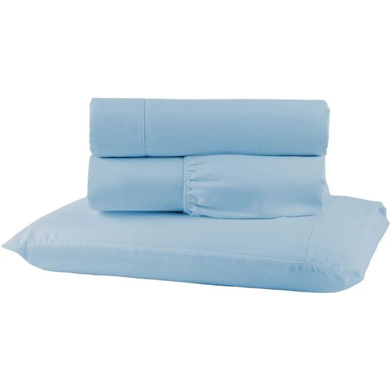 Jogo De Cama Solteiro Liso 3 Peças Lençol Com Elástico Liso