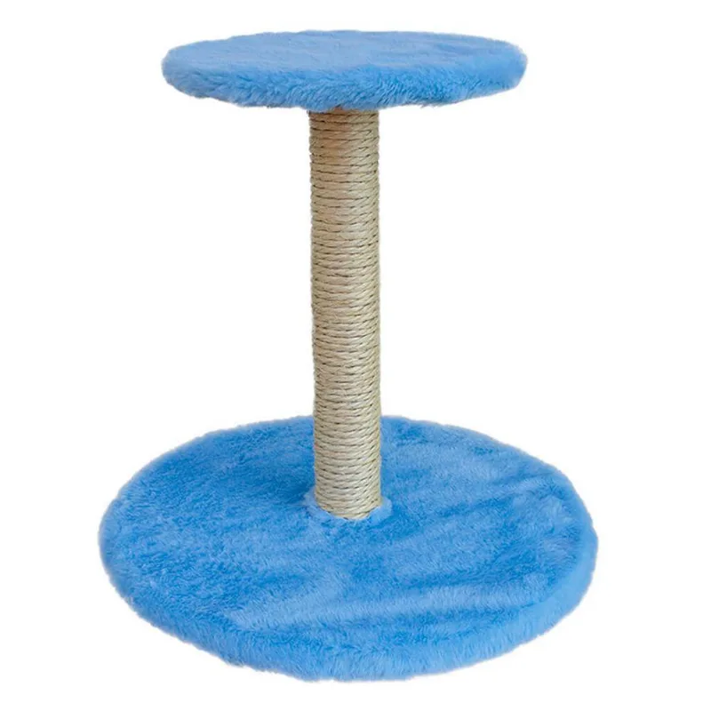 Arranhador Para Gatos Com Duas Bases Azul Redondas