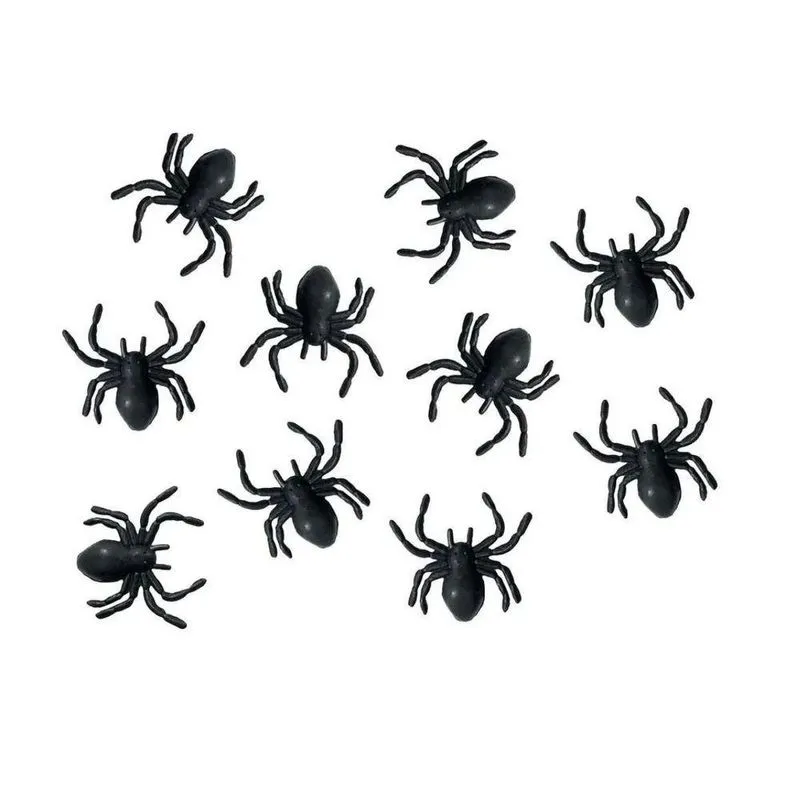 Mini Aranhas Pretas Decoração De Halloween 20 Unidades