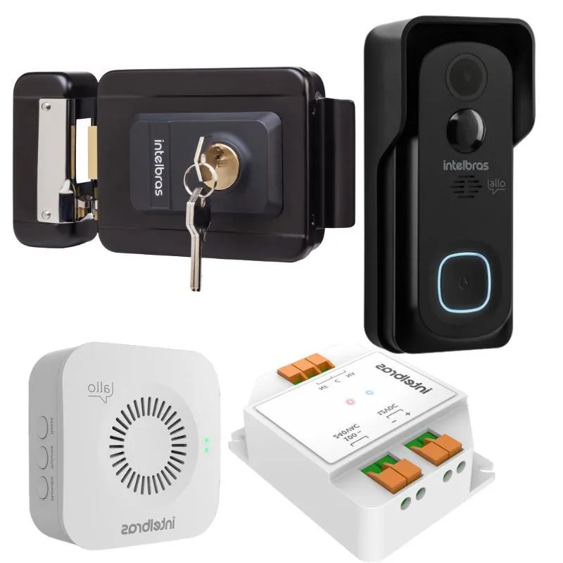 Kit Vídeo Porteiro Interfone Wi-fi Allo W5+ E Fechadura