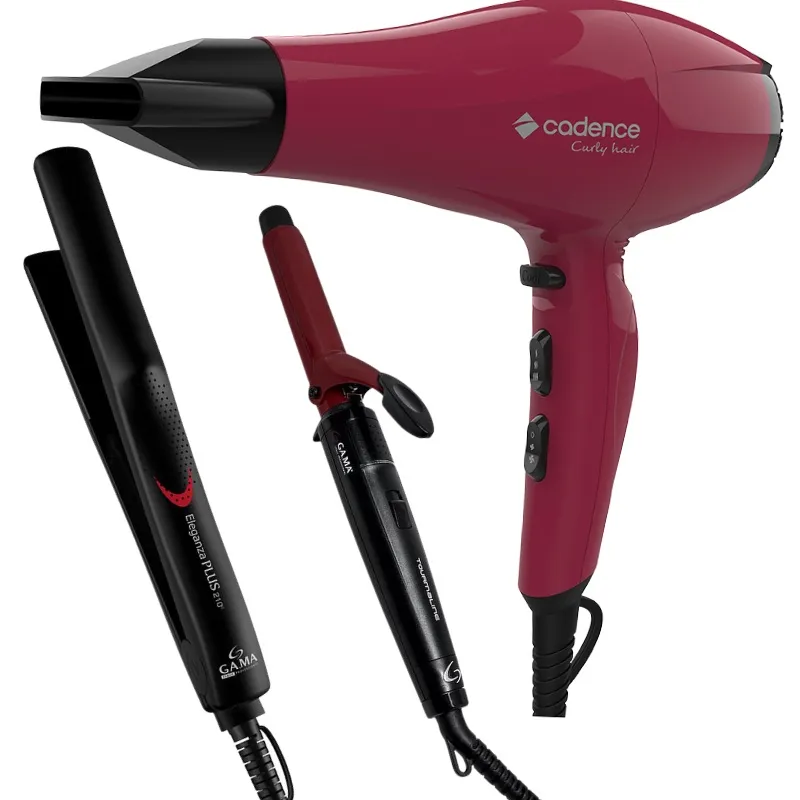 Kit Secador 1900w cadence 127V + Chapinha Prancha + Modelador de Cachos