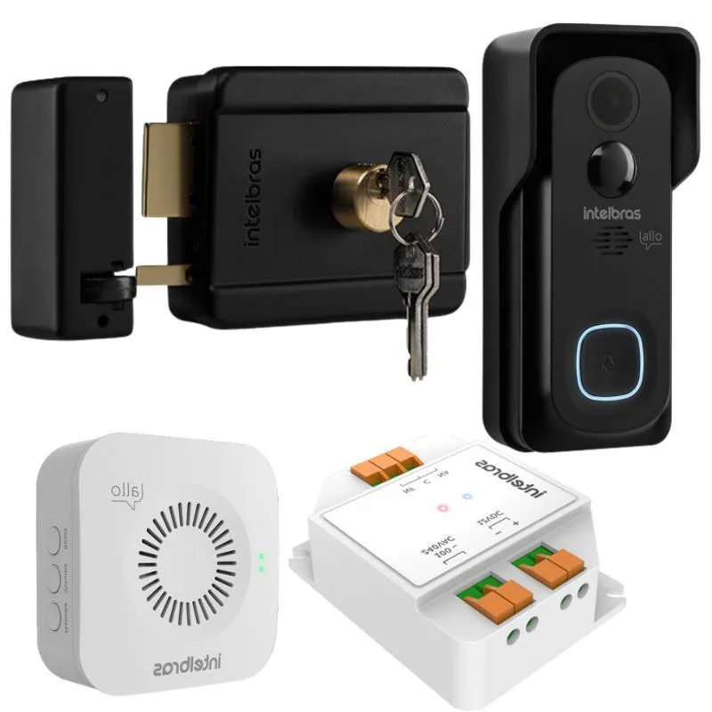 Kit Vídeo Porteiro Interfone Wi-fi Allo W5+ E Fechadura