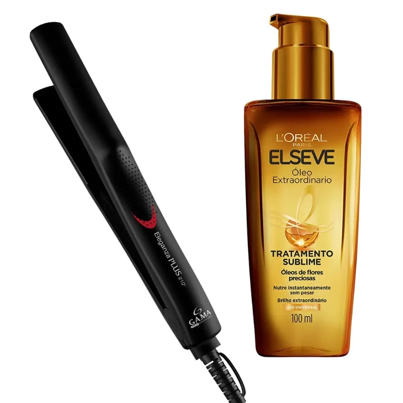 Kit Chapinha Prancha Alisadora gama + Óleo Extraordinário elseve loreal paris - Proteção Térmica