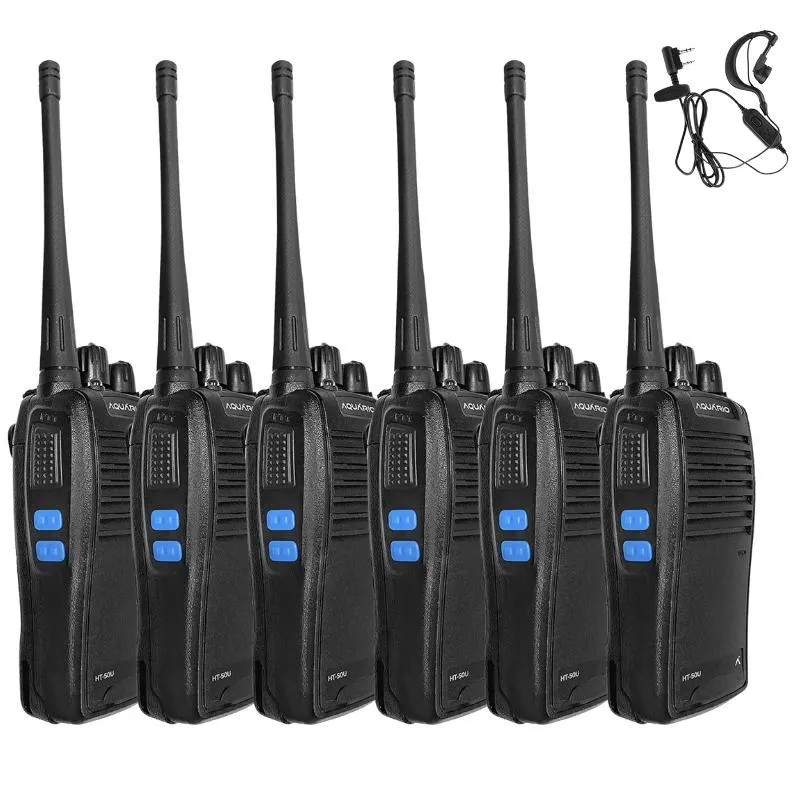 6x Rádio Comunicador Aquario Ht-50u 16 Canais Ht Walk Talk