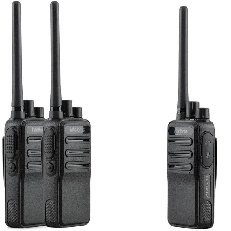 Kit 3x Rádio Comunicador Intelbras Rc3002 G2 16 Canais Bivolt Preto
