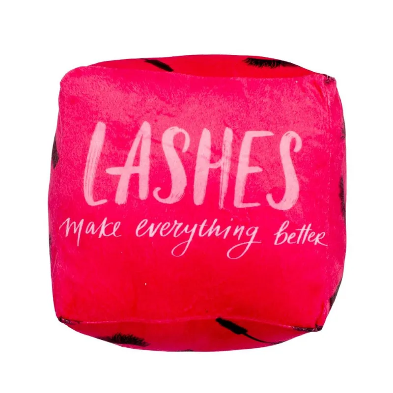 Almofada Decorativa Infantil Cubo 25 Cm Cílios Lashes
