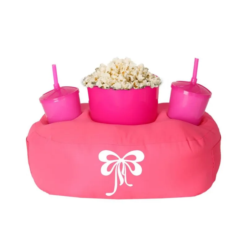 Almofada Porta Pipoca Rosa Casal Laço