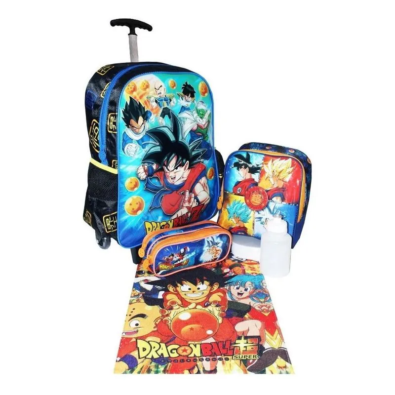 Kit Mochila Dragon Ball Infantil Rodinhas Clio 1H