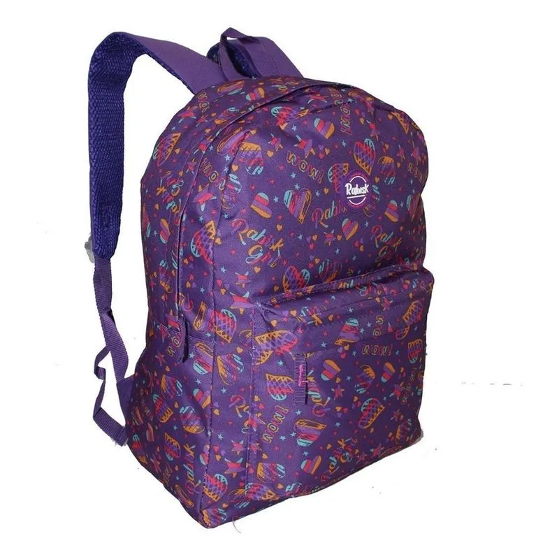 Mochila Coração Feminina Rabisk Costas Preta Cores