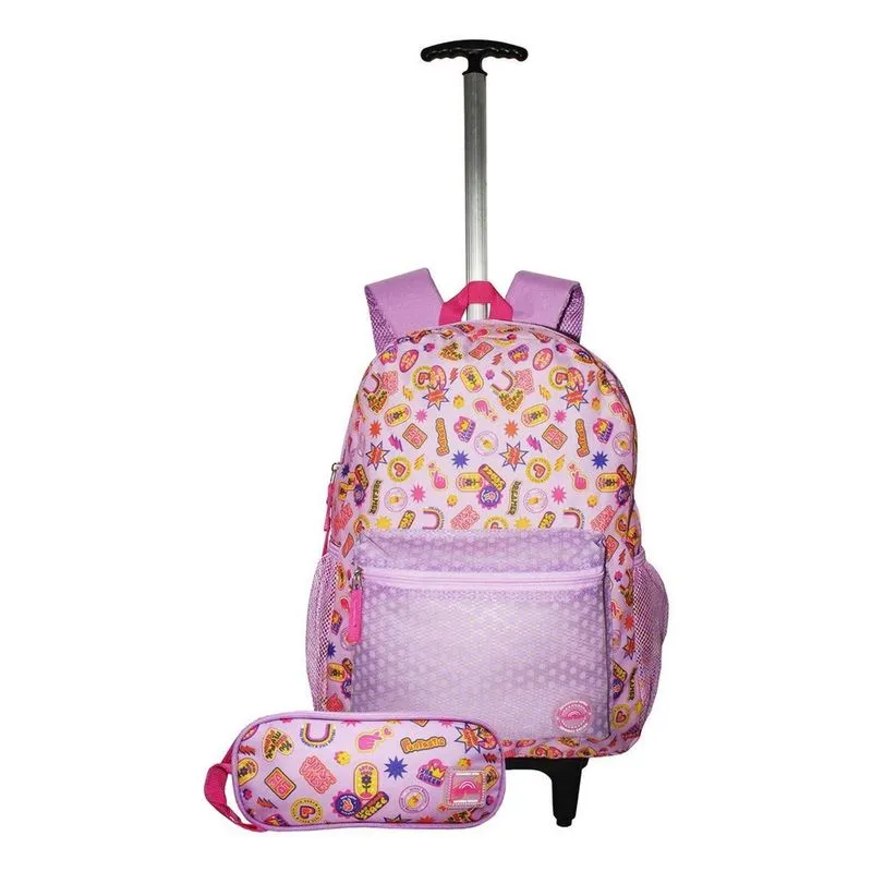 Mochila Feminina Love Emoji + Rodinhas - Estilo e Qualidade