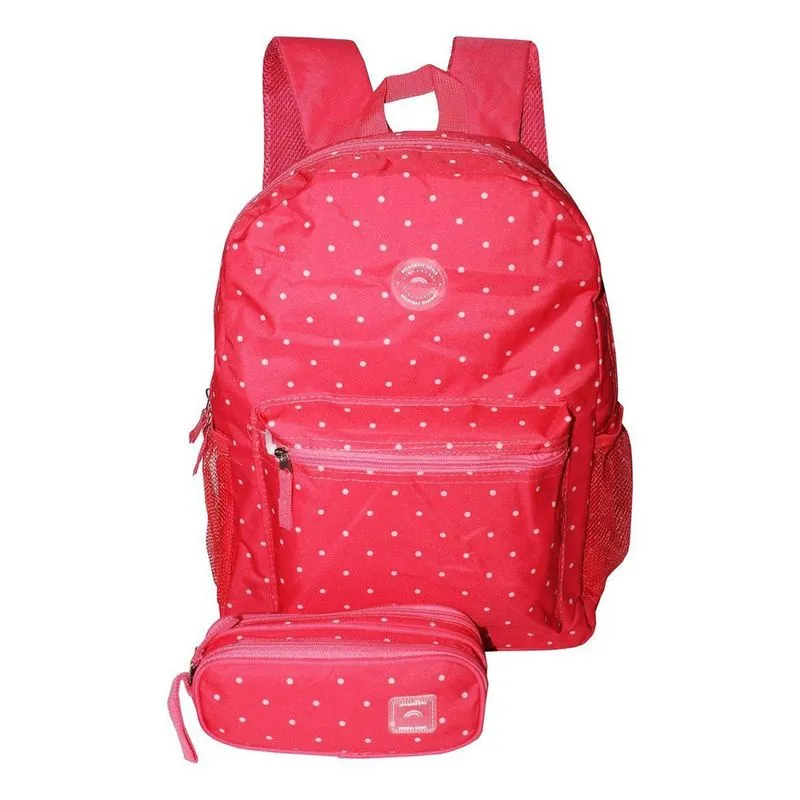 Kit Mochila Poá Juvenil Feminina Escolar Costas Estojo Clio