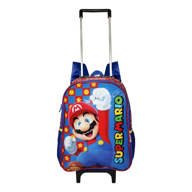 Mochila Super Mario Bros Rodinhas Infantil Original Grande