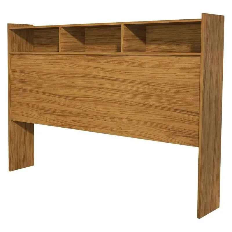 Cabeceira Casal Melissa 3 Nichos MDF 145CM Fixação no Box Nature Milani