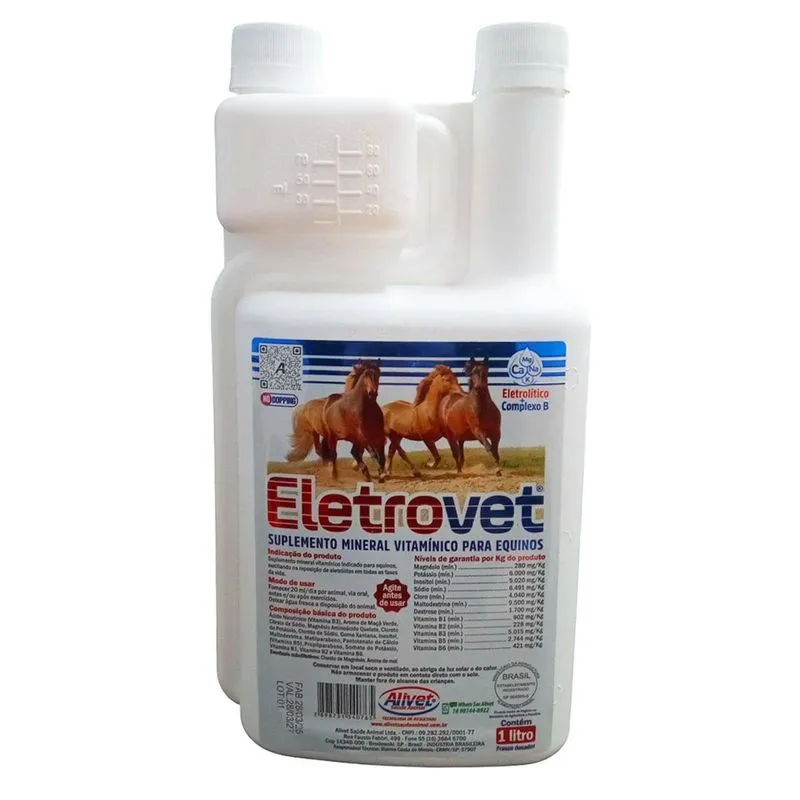 Suplemento Eletrovet Para Equinos 1l Alivet