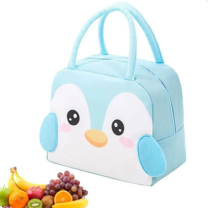 Lancheira Térmica Infantil Lorben Pinguim/azul 23x14x19cm