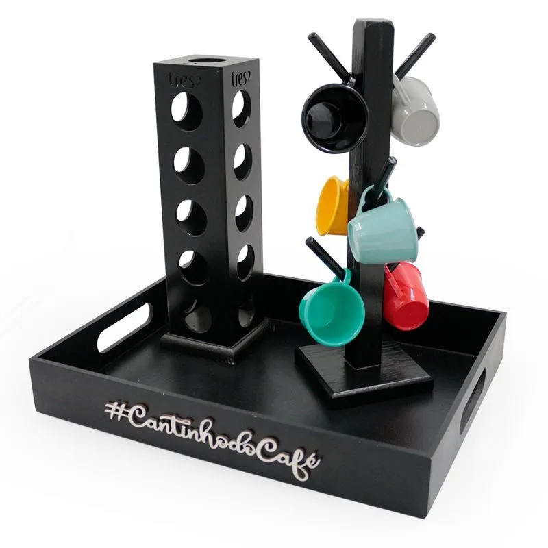 Kit 6 Xicara Porta Capsulas Para 3 Corações Bandeja Acrílico Cores