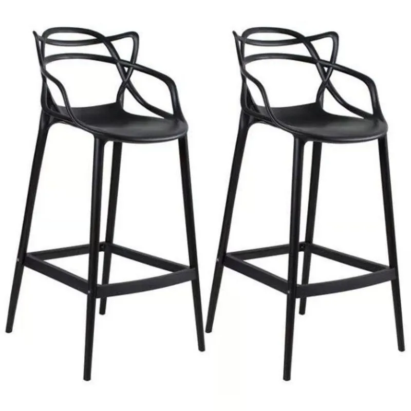 Kit C|2banqueta Baixa Masters Allegra - 66 Cm - Preto