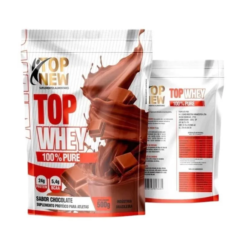 Top Whey 100% Pure Sabor Chocolate TopNew 500g