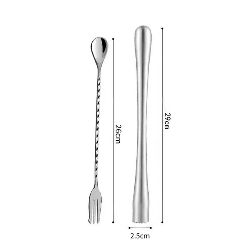 Colher De Mistura Agitador De Bebida Longa Aço Inoxidável C 29cm