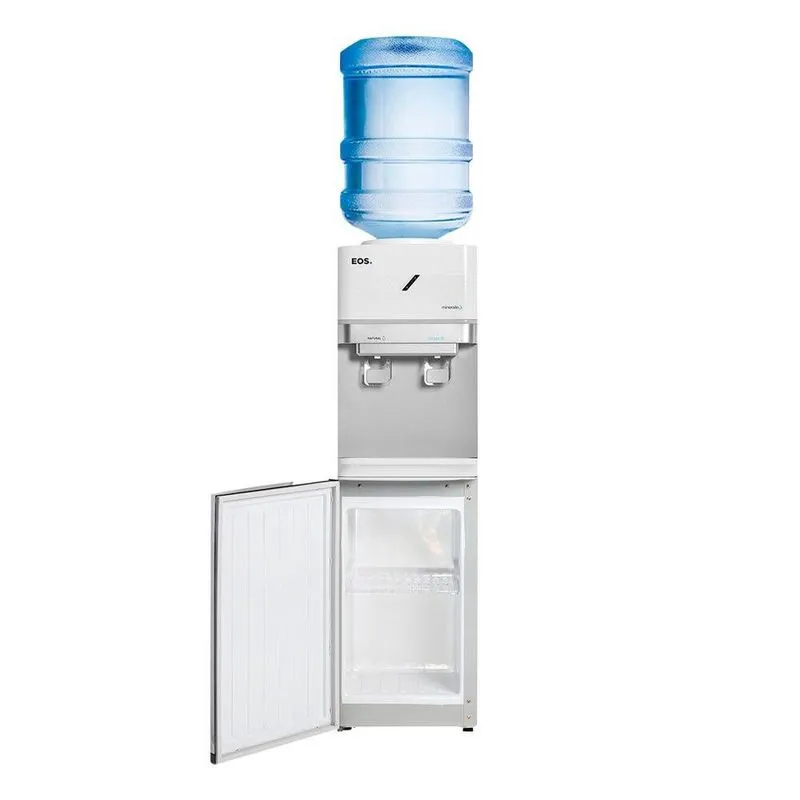 Bebedouro de Coluna para Garrafão com Armário eos Mineralle Compressor Branco EBC01BCA 220V