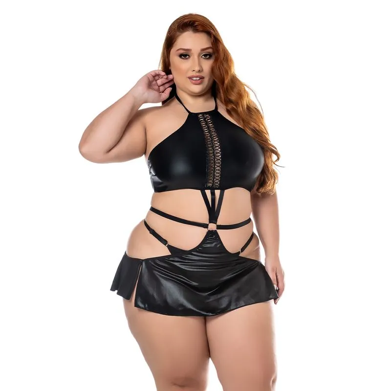 Fantasia Gata Brava Plus Size Linha Sado Hot Flowers