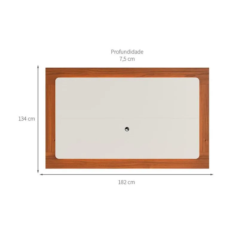 Painel para TV até 75 Polegadas Oslo Canela e Off White 182 cm