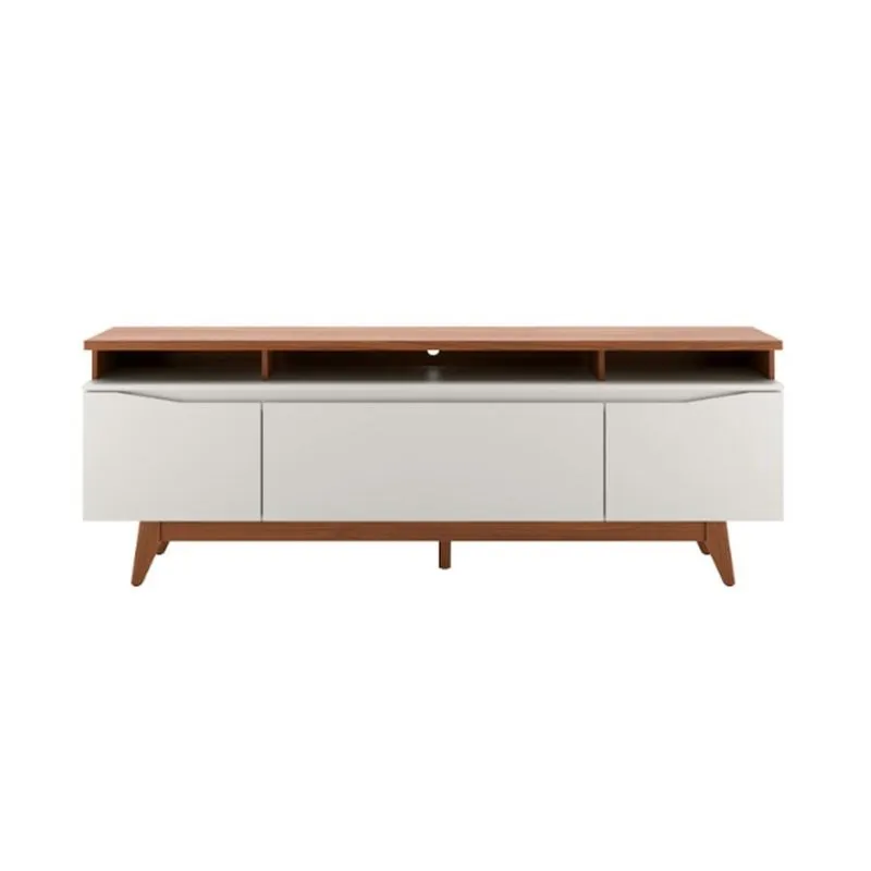 Rack para TV até 75 Polegadas Flynt 3 PT Off White e Canela 184 cm