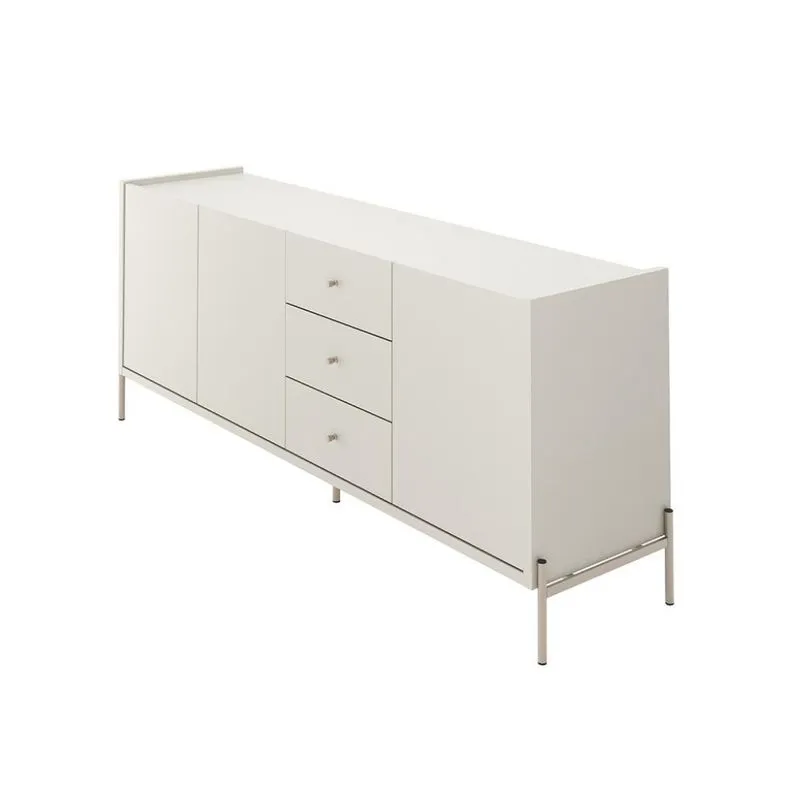 Buffet Jasper com 3 Portas e 3 Gavetas MDF e MDP Off White e Champanhe