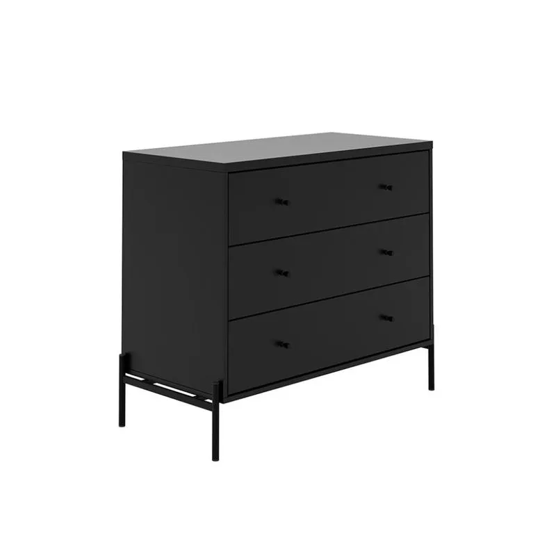 Cômoda Jasper 3 Gavetas Preta