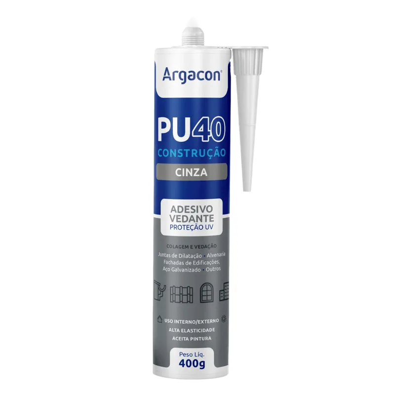 Adesivo Selante Pu40 Cinza 400g Profissional Argacon