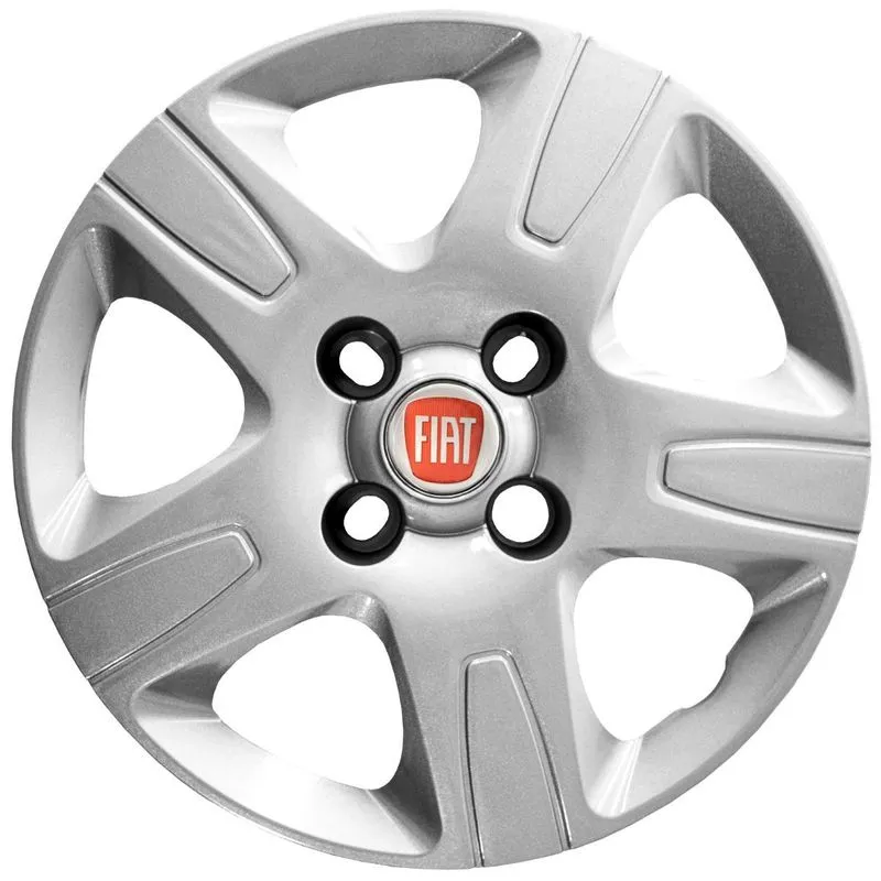 Jogo 4 Calotas Aro 14 Fiat Strada 2013 A 2020 Prata Emblema
