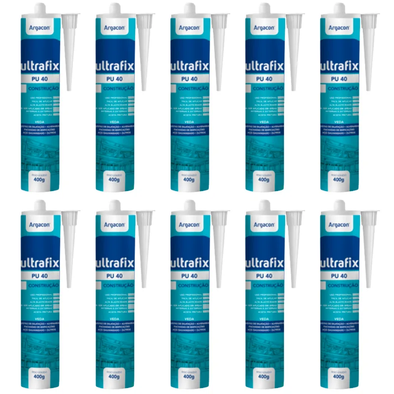 Adesivo Selante Pu40 Branco 400g Argacon Kit 10 Unidades