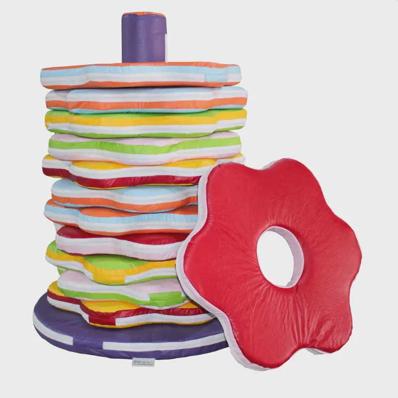 Kit 12 Almofadas Flores coloridas 50cm x 5cm + 1 suporte