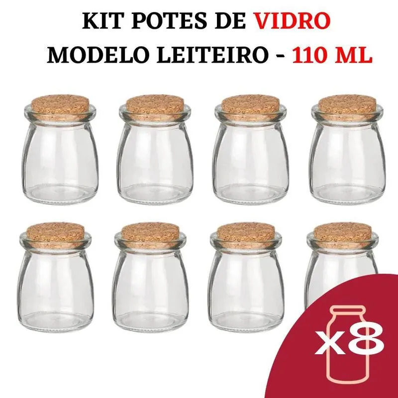 Kit Potes Temperos Condimentos Vidro Tipo Leiteira Cozinha