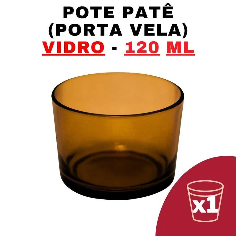 Kit Potes De Vidro Patê Ambar Translúcido s/ Tampa 120Ml